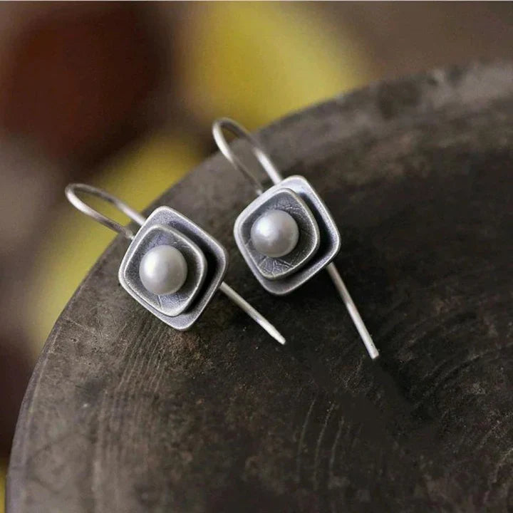 Boho Cubic Pearl kõrvarõngad Sterling Silverist